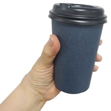 彩色紙杯 384ml 深藍色 + 杯蓋組, 100套