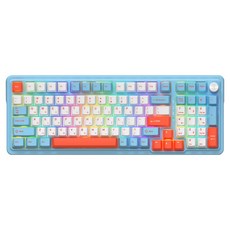 ABKO 8K OTEMU 特製軸 有線 機械式 電競鍵盤 蜜瓜軸, 天空藍, AK998, 製造商軸