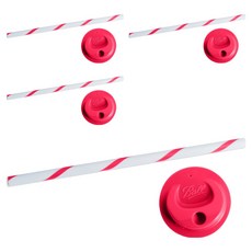 Ball 梅森 玻璃密封罐專用蓋子吸管組 寬口 紅色, 4套