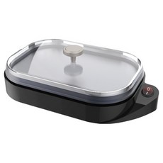 리드홈 가정용 고기 굽는 와이드 2인 미니 전기그릴 + 전용 뚜껑 세트, LH-GR1000K-B