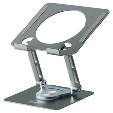 조이트론 태블릿PC 탁상용 접이식 프리미엄메탈 높이조절 360도회전 거치대, 그레이, 1개, JTTS-001