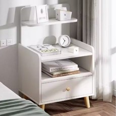 오띠에 원목 협탁 사이드 테이블 서랍장, 화이트