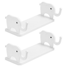 Salim Daon 免鑽孔黏貼式多用途居家牆壁置物架 單層 大型, 2個, 白色