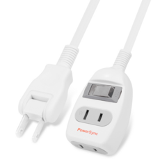 PowerSync 包爾星克 2P 一開二插延長線 T212W920 2m 白色, 1個