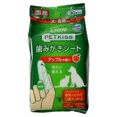 LION 獅王 PETKISS 齒垢清潔紙巾 犬貓用 蘋果香, 30張, 1包