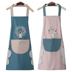 Kinuri 漂亮廚房圍裙2件組, 藍色, 粉紅色, 1套
