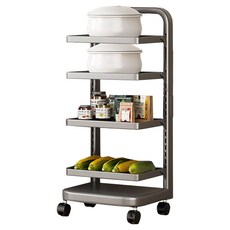 小麥購物 多功能移動置物架 L1247, 槍灰色, 4層