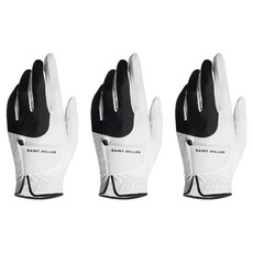 SaintMiller 女用超防滑矽膠機能高爾夫手套 右手, 白色, 3個