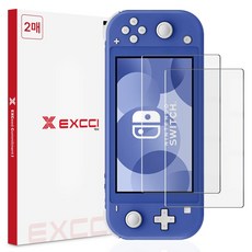 EXCCI 任天堂 Switch Lite Glitter 2.5D 弧邊鋼化玻璃螢幕保護貼 2入組, 1套, 單一商品, 透明