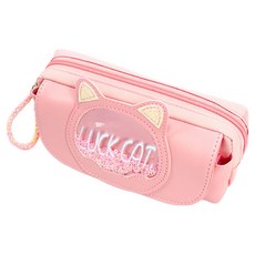 투데이리빙 블링블링 고양이 스팽글 필통 R65013, 핑크색, 1개