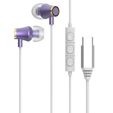 IRIVER Type-C 降噪鋁製有線耳機, 紫色, ICP-G509