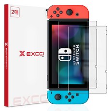 EXCCI 任天堂Switch 亮粉 2.5D弧邊鋼化玻璃螢幕保護貼 2片組, 1套, 單一商品, 透明
