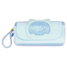 투데이리빙 블링블링 고양이 스팽글 필통 R65013, 파란색, 1개