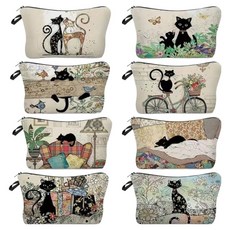 JOYMULTI 復古貓咪多功能化妝包 2入