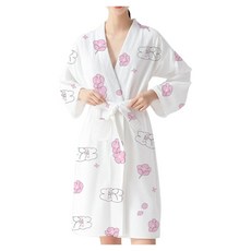 ANTIAN 加大加厚拋棄式睡衣浴袍, 1個, 白色