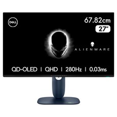 델 QHD 에일리언웨어 280Hz 0.03ms QD-OLED 게이밍 모니터, 67.81cm, AW2725D