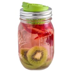 Ball 梅森 Jarware x Ball 窄口果汁隨行玻璃罐 不鏽鋼, 1個, 480ml