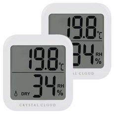 CRYSTAL CLOUD 嬰幼兒用數位室內溫濕度計, 2個, 白色