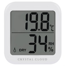 CRYSTAL CLOUD 嬰幼兒用數位室內溫濕度計, 1個, 白色