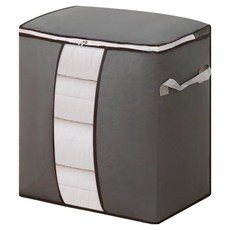 Caroling 布藝棉被衣物收納整理袋 直立式, 灰色, 1個