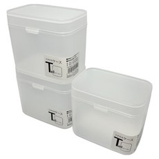 HIMARAYA 掀蓋霧面深高型收納盒 T型 3個, 1層, 霧面透明