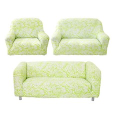 Osun 圖騰系列 一體成型防蹣彈性沙發套/沙發罩 1 + 2 + 3人座 CE-173, 1件, 嫩綠鳳羽