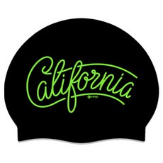 KeepSwimming 加州矽膠泳帽, 1個, 黑色