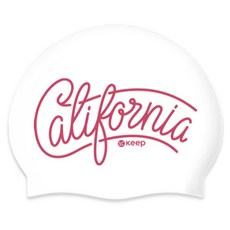 KeepSwimming 加州矽膠泳帽, 1個, 亮粉色