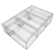 SANADA 霧面掀蓋收納盒 L-8087 3個, 1層, 霧面透明