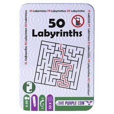 the purple cow Brain Teasers IQ系列迷宮 4歲以上 1人 便攜式迷宮尋找繪圖桌遊, 1個, 混色