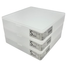 HIMARAYA 掀蓋霧面方型收納盒 S型 3個, 1層, 霧面透明