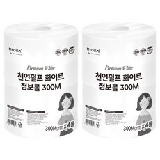 Hanyeji 天然紙漿白色珍寶捲筒 2層, 2個, 4捲, 300m