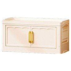 Likes 可折疊透明多用途簡易折疊收納櫃 1層, 1個, 白色