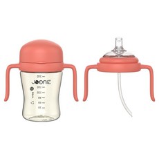 JOONIE 自主學習第二代杯 210ml + 吸管杯蓋 重力球吸管 + 一般吸管套組, 1套, 粉紅色