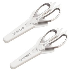 HERZOG PFANNEN Macht Power舒適廚房剪刀+剪刀套組, 2個, 象牙白