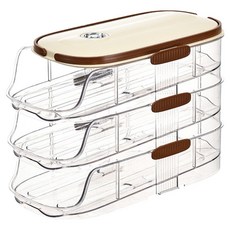 Ants 滑順滾動雞蛋收納盒 2排3層, 1個, 象牙白