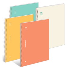 Befly 5mm 方格筆記本 190 x 258 mm 4入組, 1套, 象牙白, 黃色, 薄荷綠, 珊瑚色