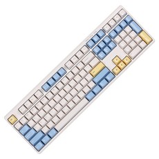 MONSTARGEAR 有線 Bogeul Bogeul 第6代 薄膜 低噪音 電競 辦公用 全尺寸配列 潤滑 鍵盤, X108, 藍色檸檬, 製造商軸