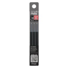 파이롯트 프릭션 시너지노크 볼펜 리필심 0.4mm, 블랙, 3개