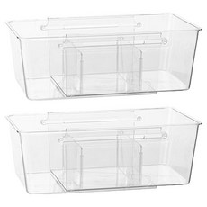 Riamua長度可調節隔板收納盒 寬, 2個, 透明