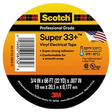 스카치 쓰리엠 슈퍼 33플러스 전기 절연 테이프 블랙 19mm x 20.1m, 1개