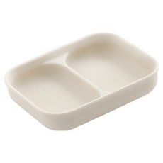 탁가온 유아용 123 흡착 2구 식판, 아이보리, 1개