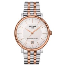 TISSOT 天梭 卡森 Powermatic 80 銀色錶盤 灰色及玫瑰金錶帶 腕錶 40mm