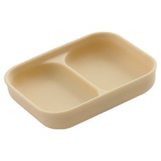 TACKAON 嬰幼兒用 123 吸附式雙格餐盤, 1個, 黃色