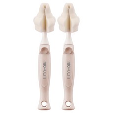 모윰 스펀지 젖꼭지 브러쉬, 피치 핑크, 2개