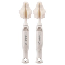 모윰 스펀지 젖꼭지 브러쉬, 스노우 화이트, 2개