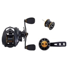 Abu Garcia NEO 3-way 右手小烏龜 附2個線杯 強力手把 雙手把, 黑色 + 金色, NEO-3WAY