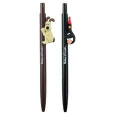 pinkfoot Gromit麥格羅和華力士抱抱筆 2種組, 黑色, 1套