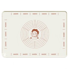 Kyhome 家用不粘黏抗菌矽膠揉麵墊 帶刻度揉麵板 米白色, 1個