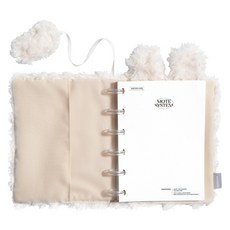 motemote 6孔活頁本 A6 胖嘟嘟朋友 馬林糖套組, 1個, 白色